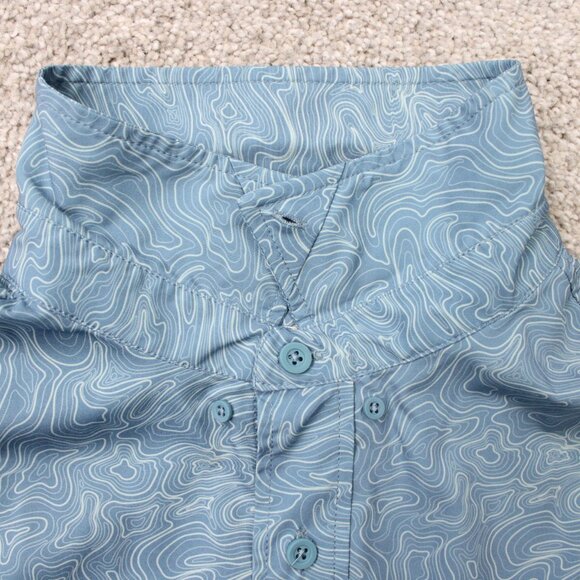 Gillz Shirt Mens Large Blue Geometric Polyester Stretch Fishing Long Sleeve - Picture 11 of 16